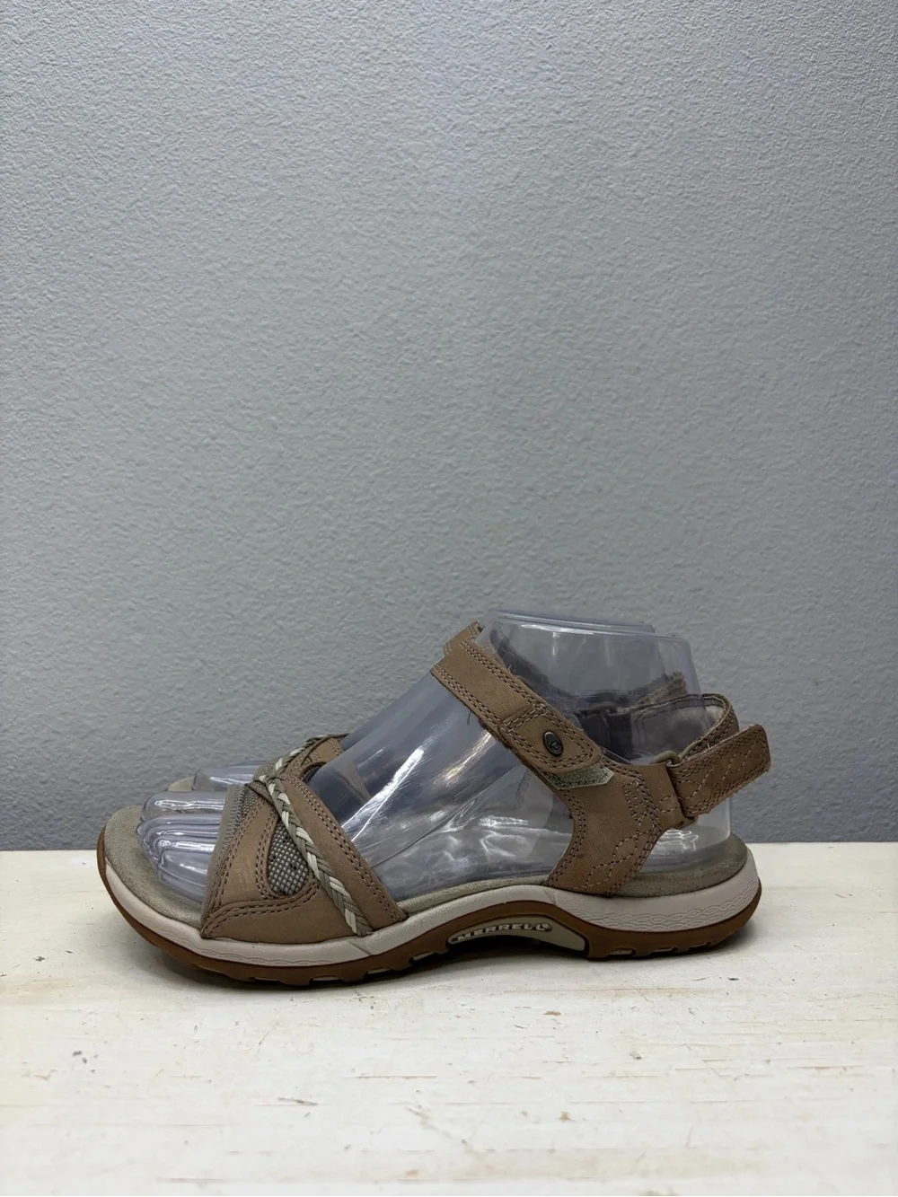 Merrell Brown Leather Violetta Q Form Walking Sandals Size 6